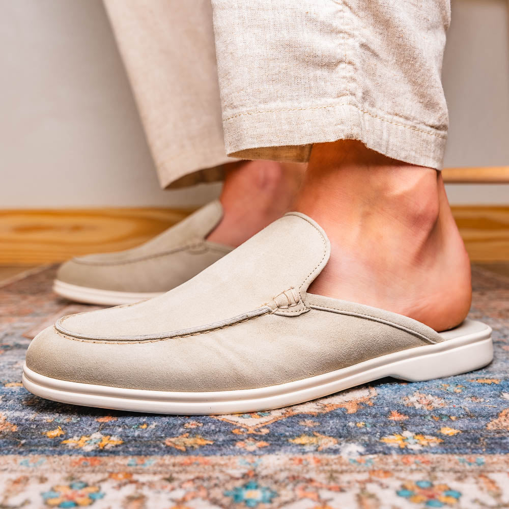 Zelli Italia 06-112-GRY SORO Sueded Italian Goatskin Mule Grey Bottom View