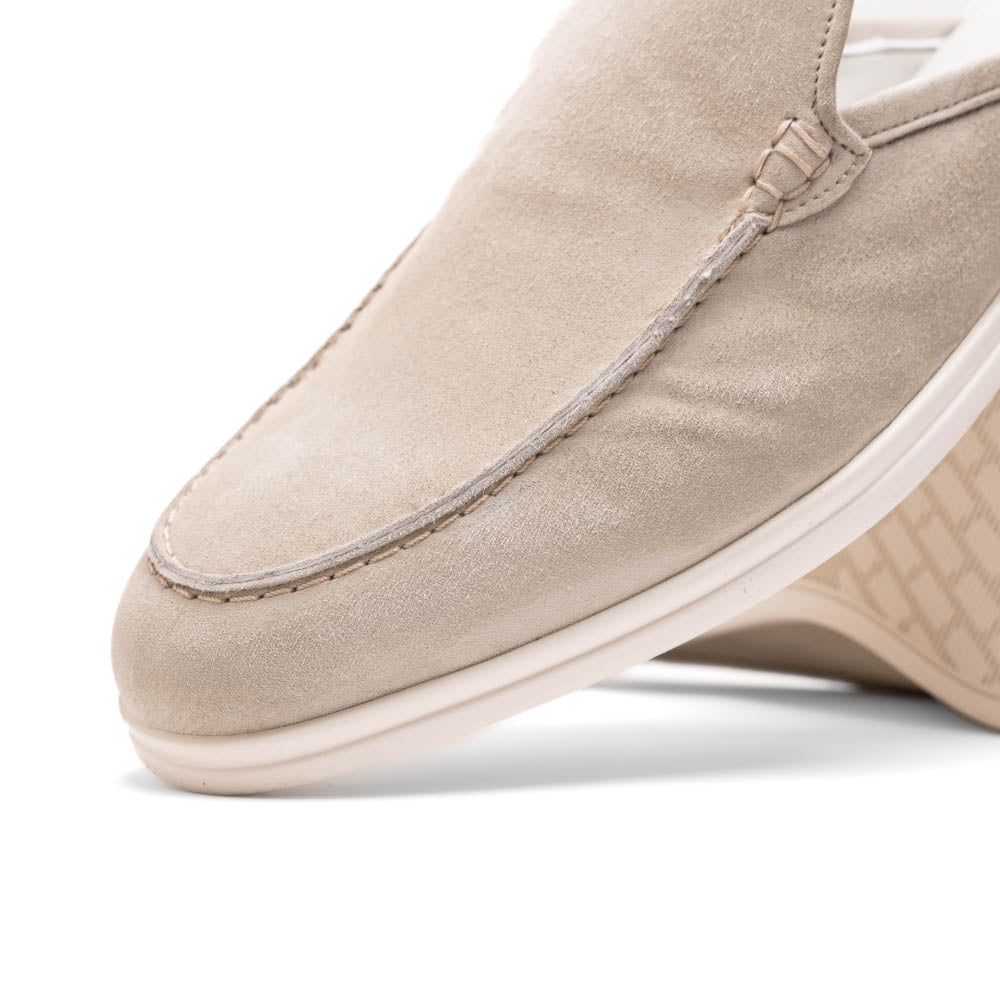 Zelli Italia 06-112-GRY SORO Sueded Italian Goatskin Mule Grey Angled View