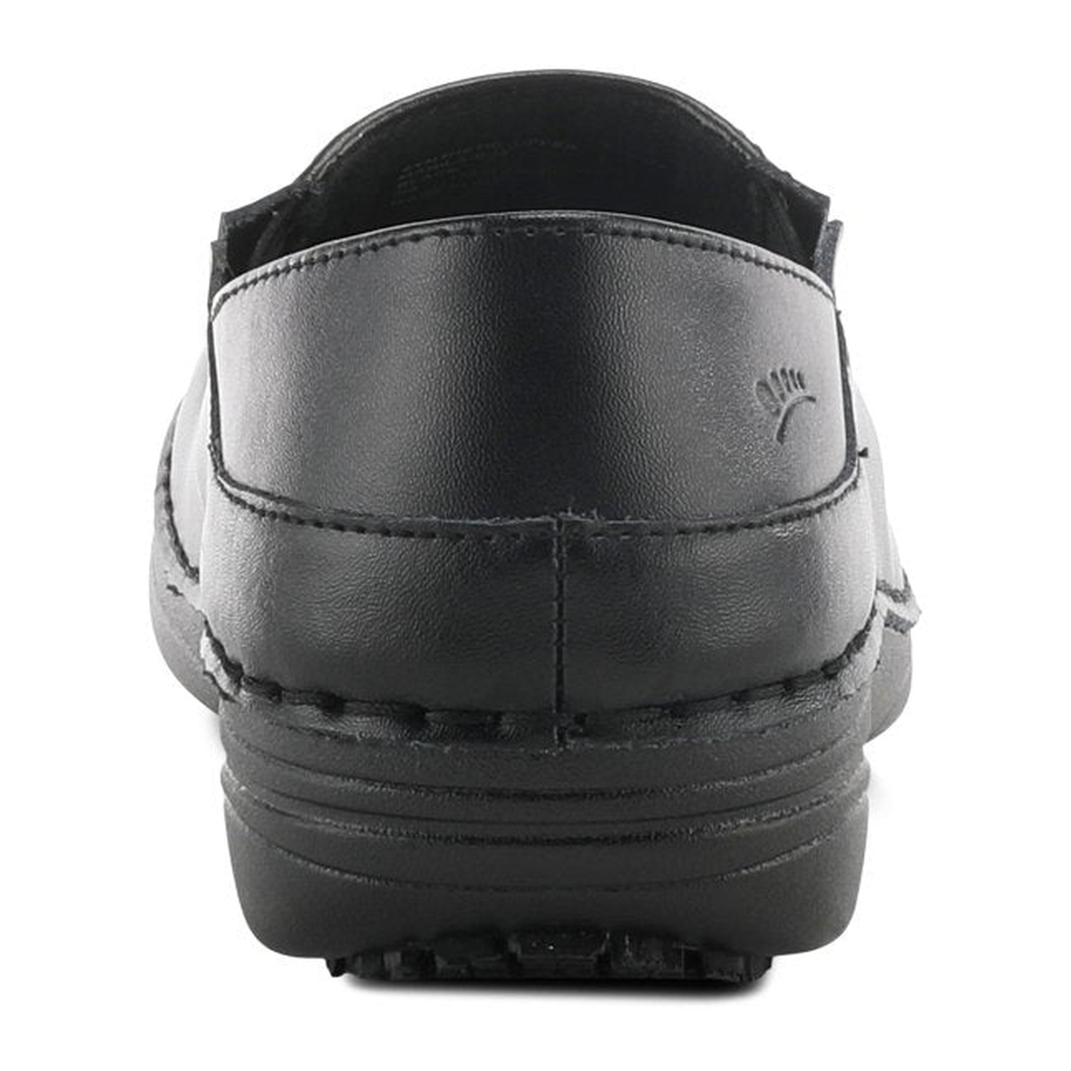 Spring Step Professional Manila women's black slip-on shoe, heel view