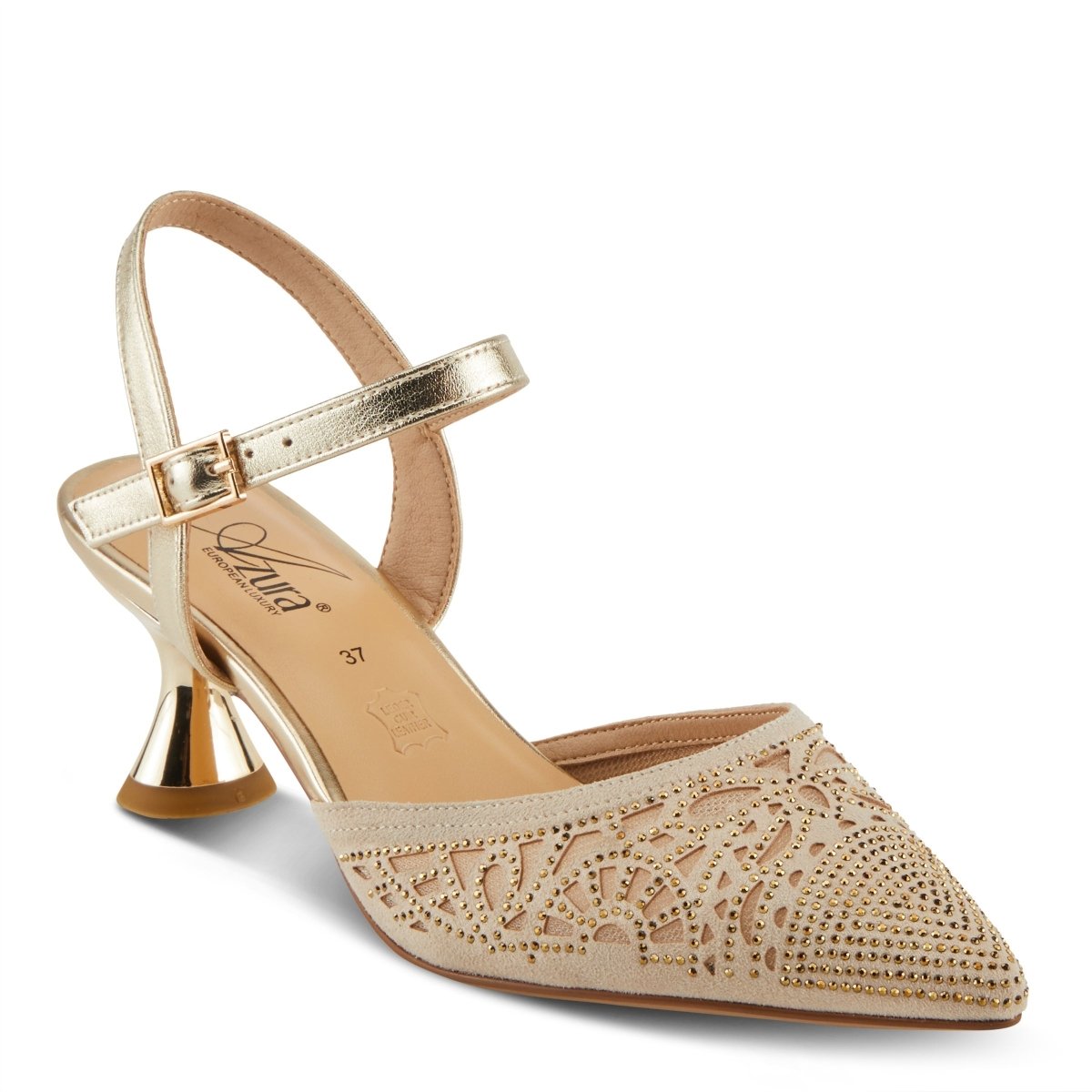 Spring Step Shoes Azura Delicate Sandals Women’s Leather Rhinestones