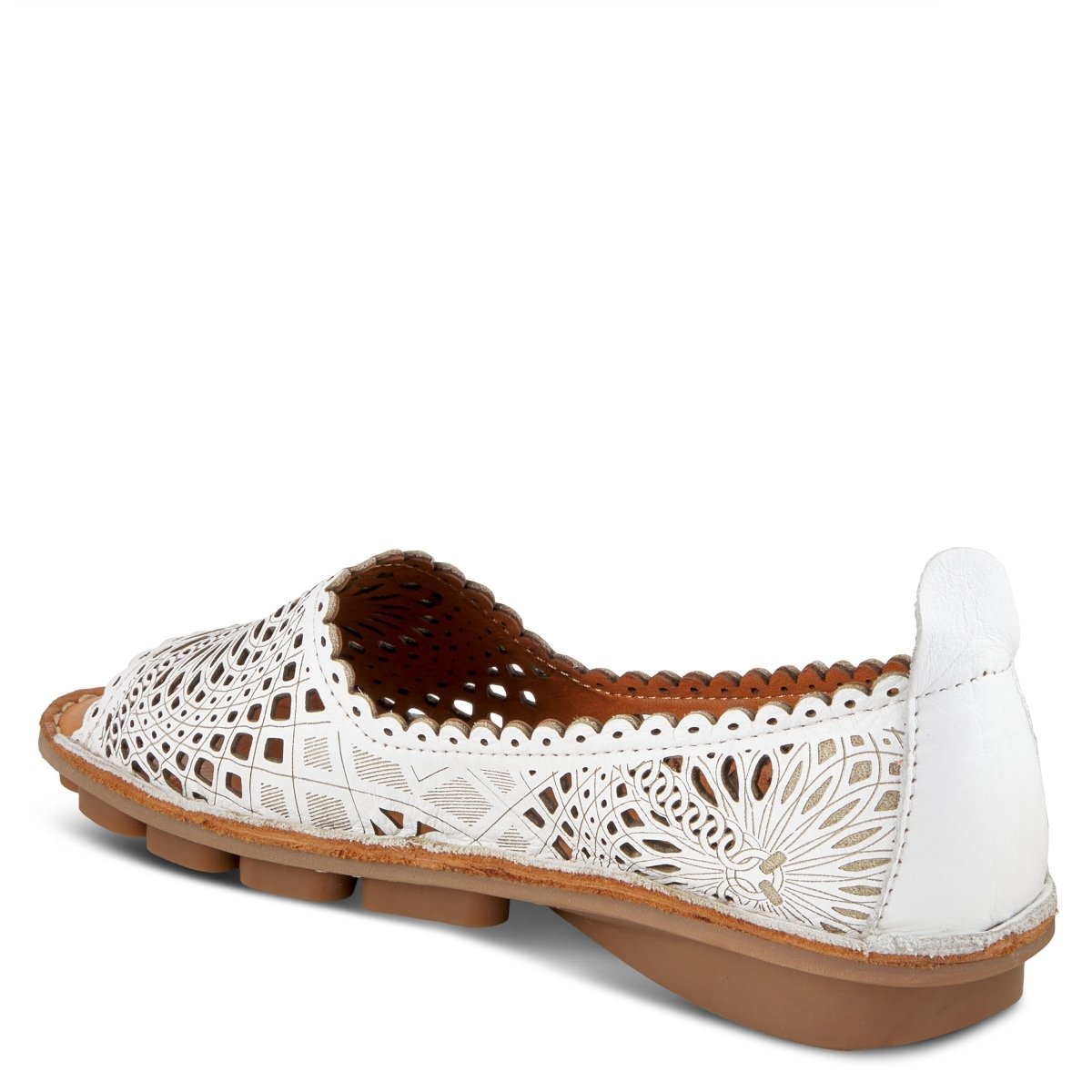 Spring Step Shoes Brandal Women’s Leather Peep Toe Flats