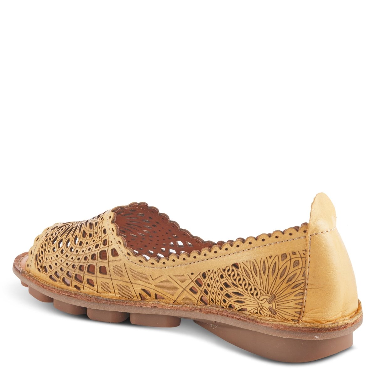 Spring Step Shoes Brandal Women’s Leather Peep Toe Flats