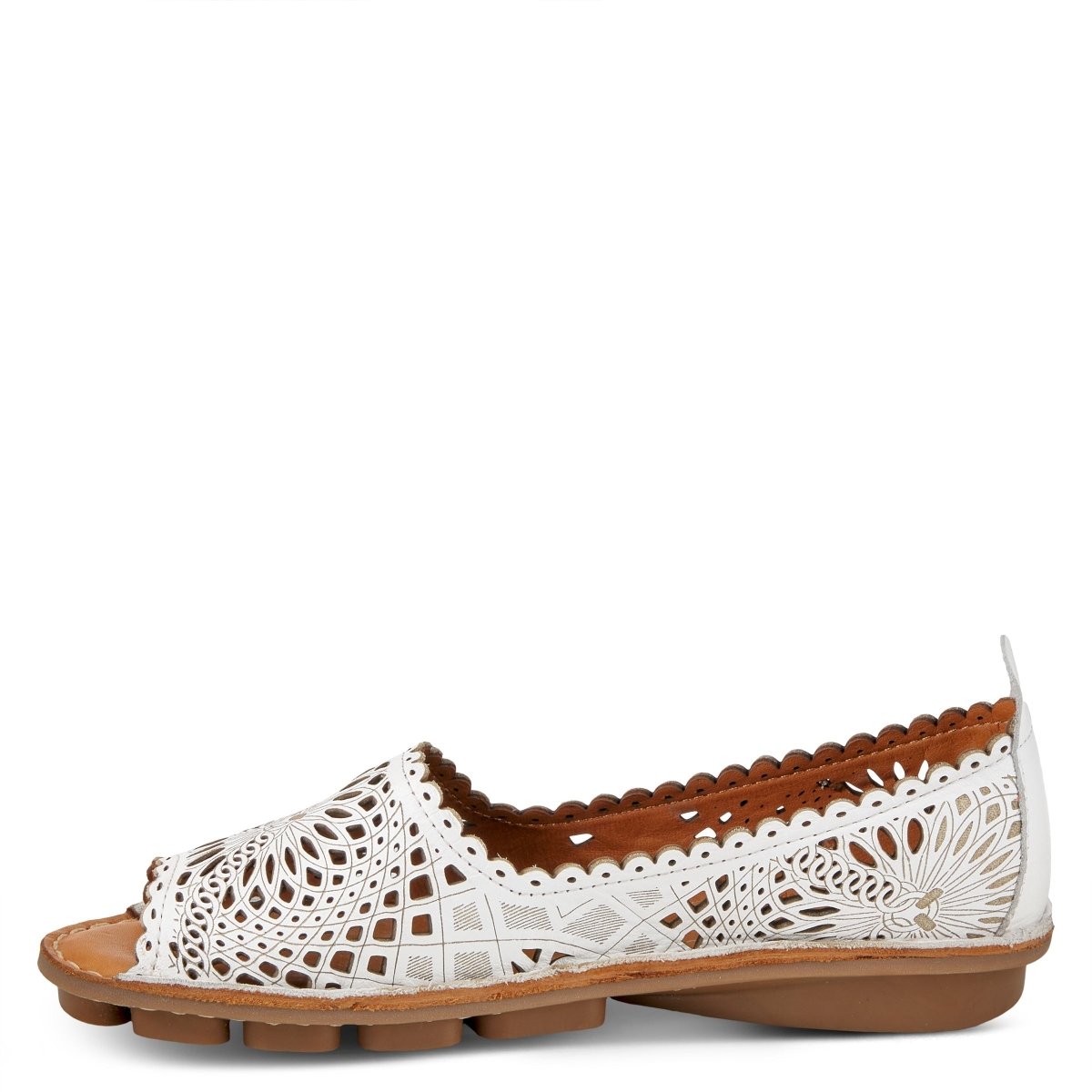 Spring Step Shoes Brandal Women’s Leather Peep Toe Flats