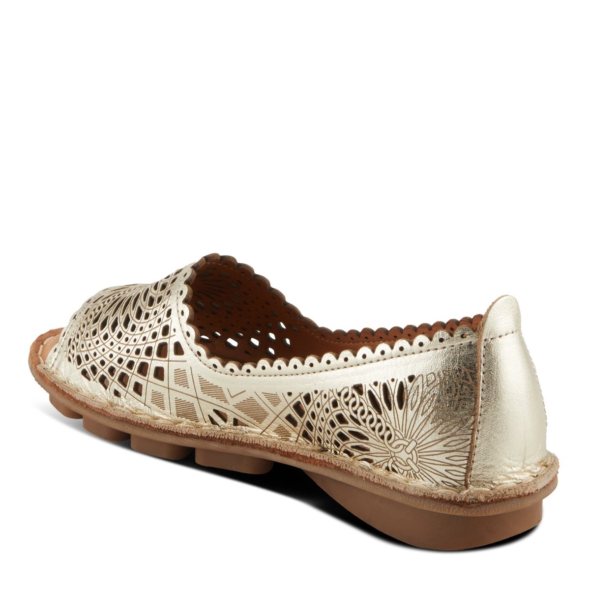 Spring Step Shoes Brandal Women’s Leather Peep Toe Flats