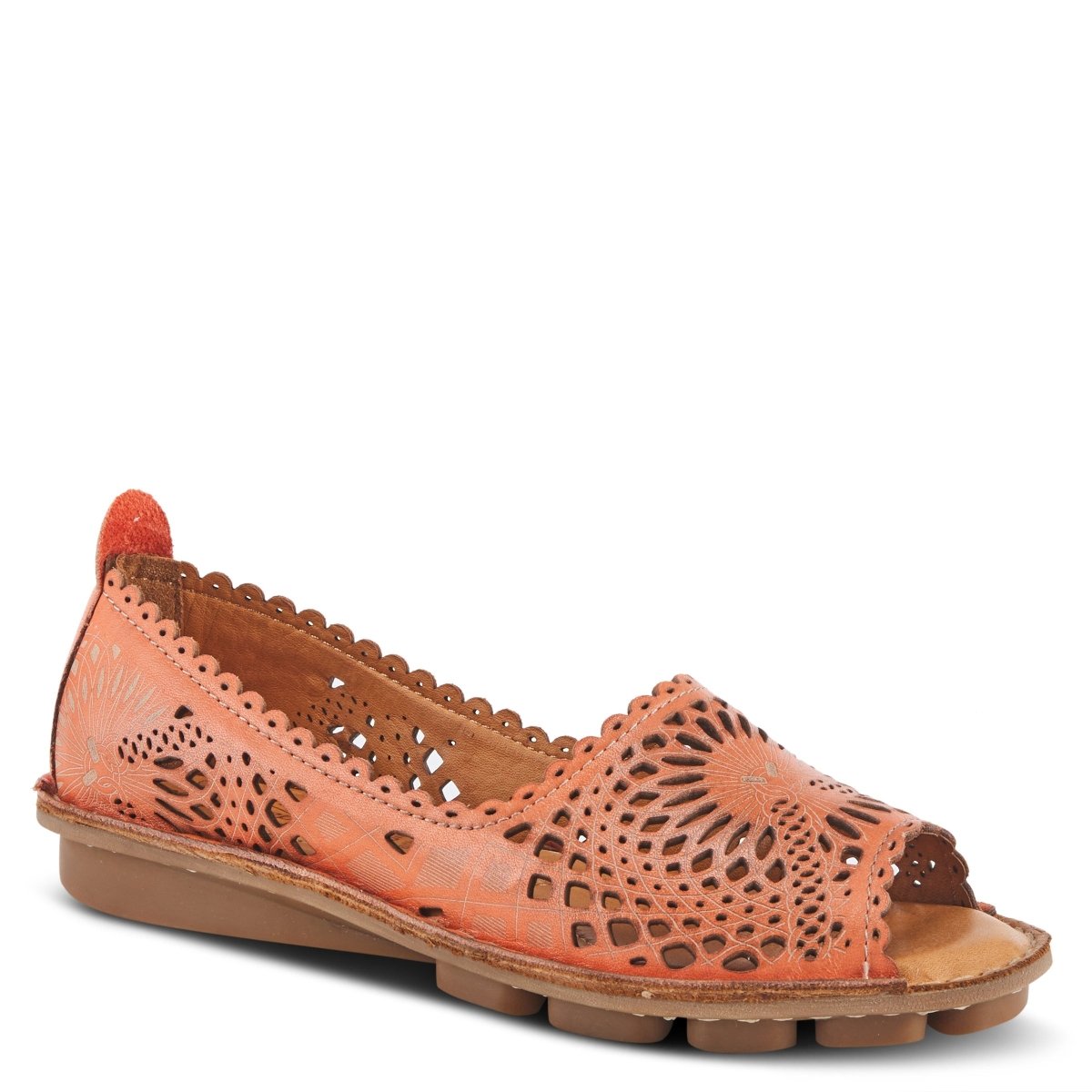Spring Step Shoes Brandal Women’s Leather Peep Toe Flats