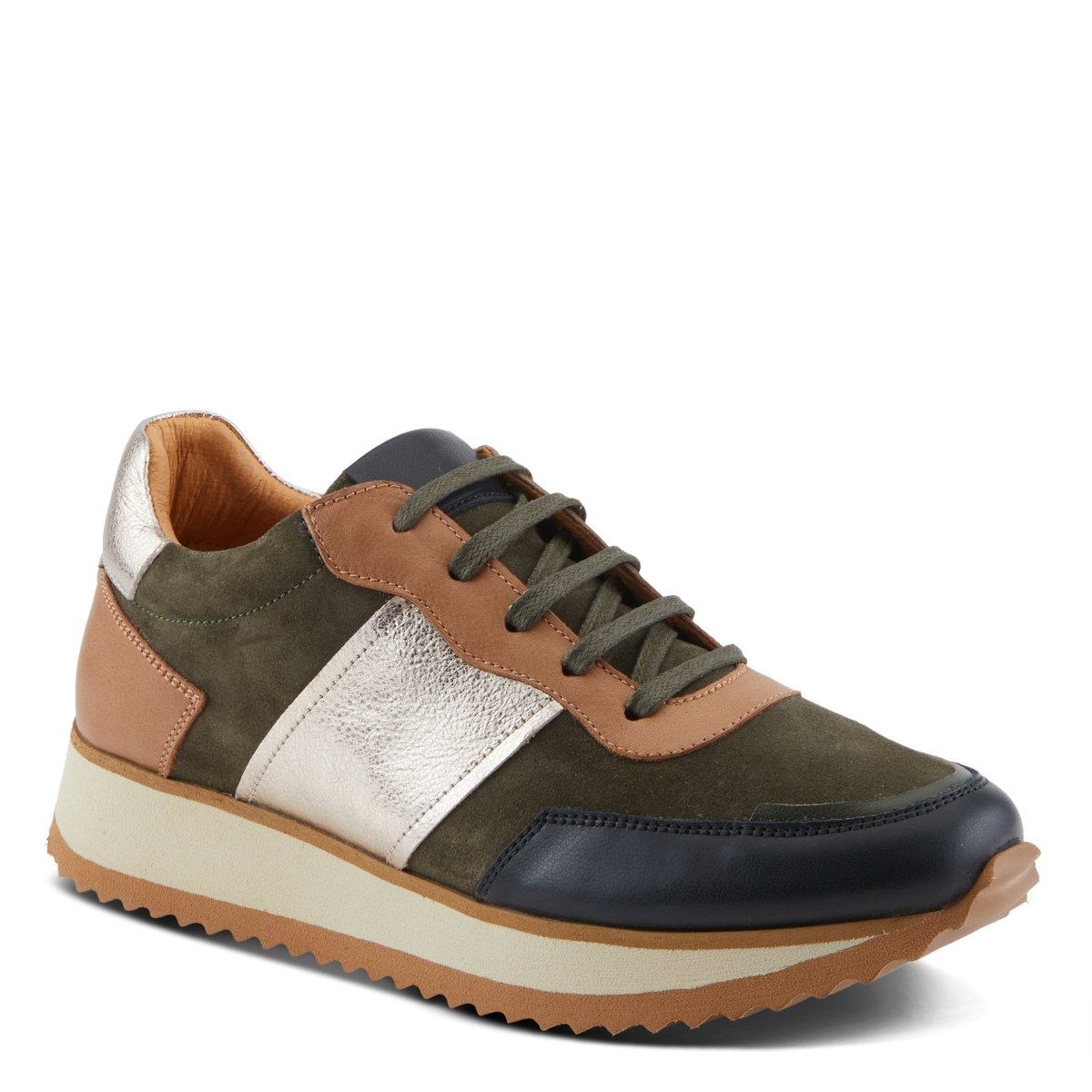 Spring Step Shoes Compter Women's Modern Fashion Leather and Suede Sneakers