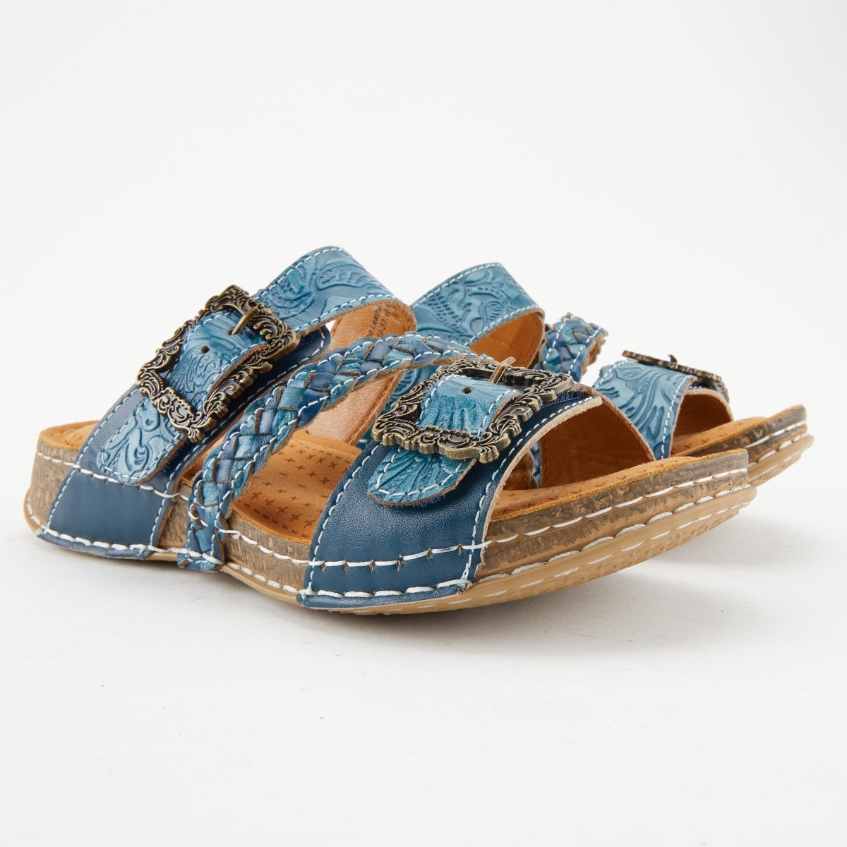 Spring Step Shoes L'Artiste Astra Slide Sandal Women’s Hand Painted Leather