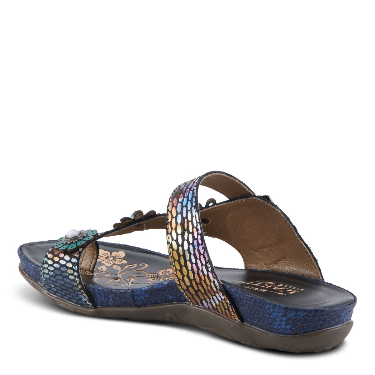 Spring Step Shoes L'Artiste Kindness Slide Sandals Women's Leather Snake Skin