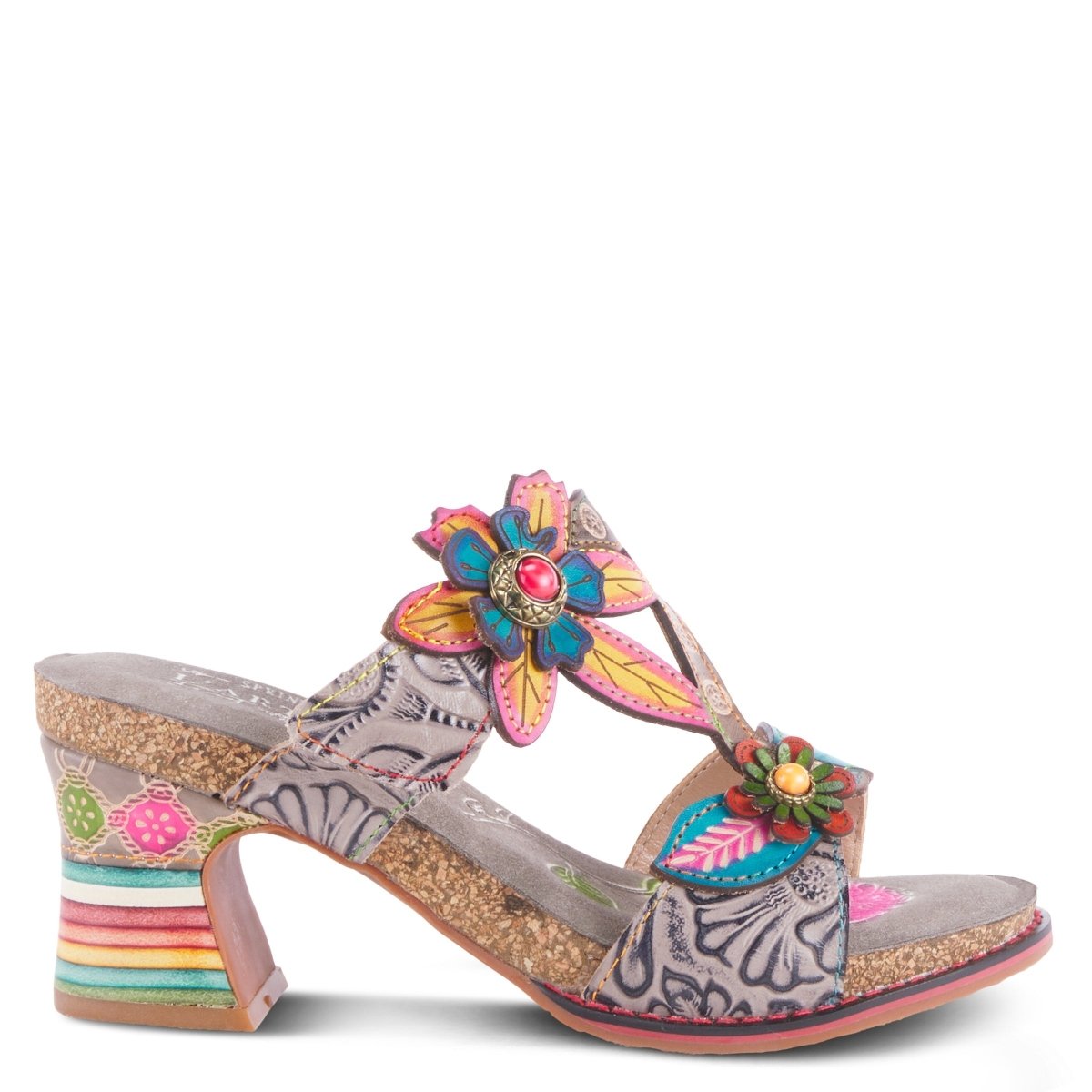Spring Step Shoes L'Artiste Rossie Heeled Sandals Women's Leather Multicolor