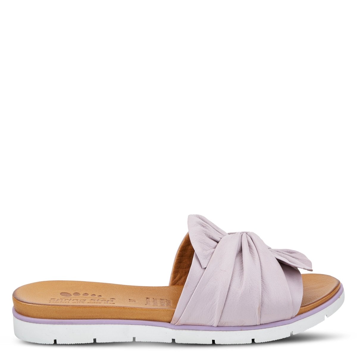 Spring Step Lavona Lilac slide sandal, outer side profile