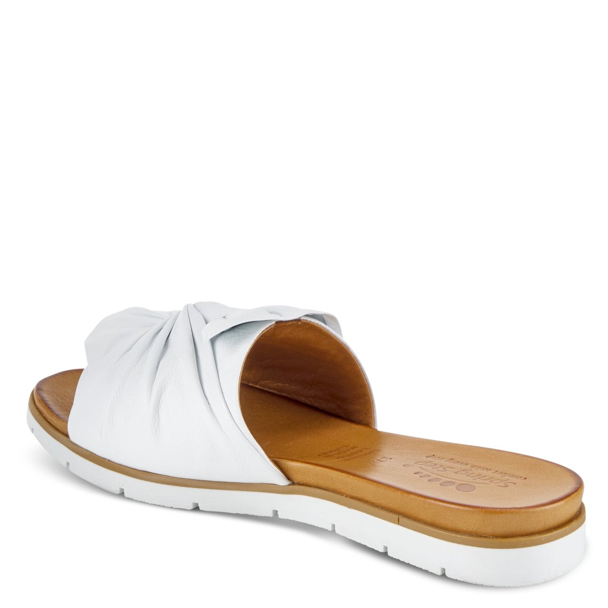 Spring Step Lavona White slide sandal, rear three-quarter view