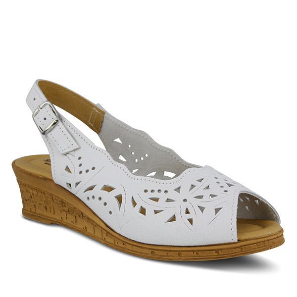Spring Step Shoes Orella Women's White Italian Leather Wedge Sandals – product view 1