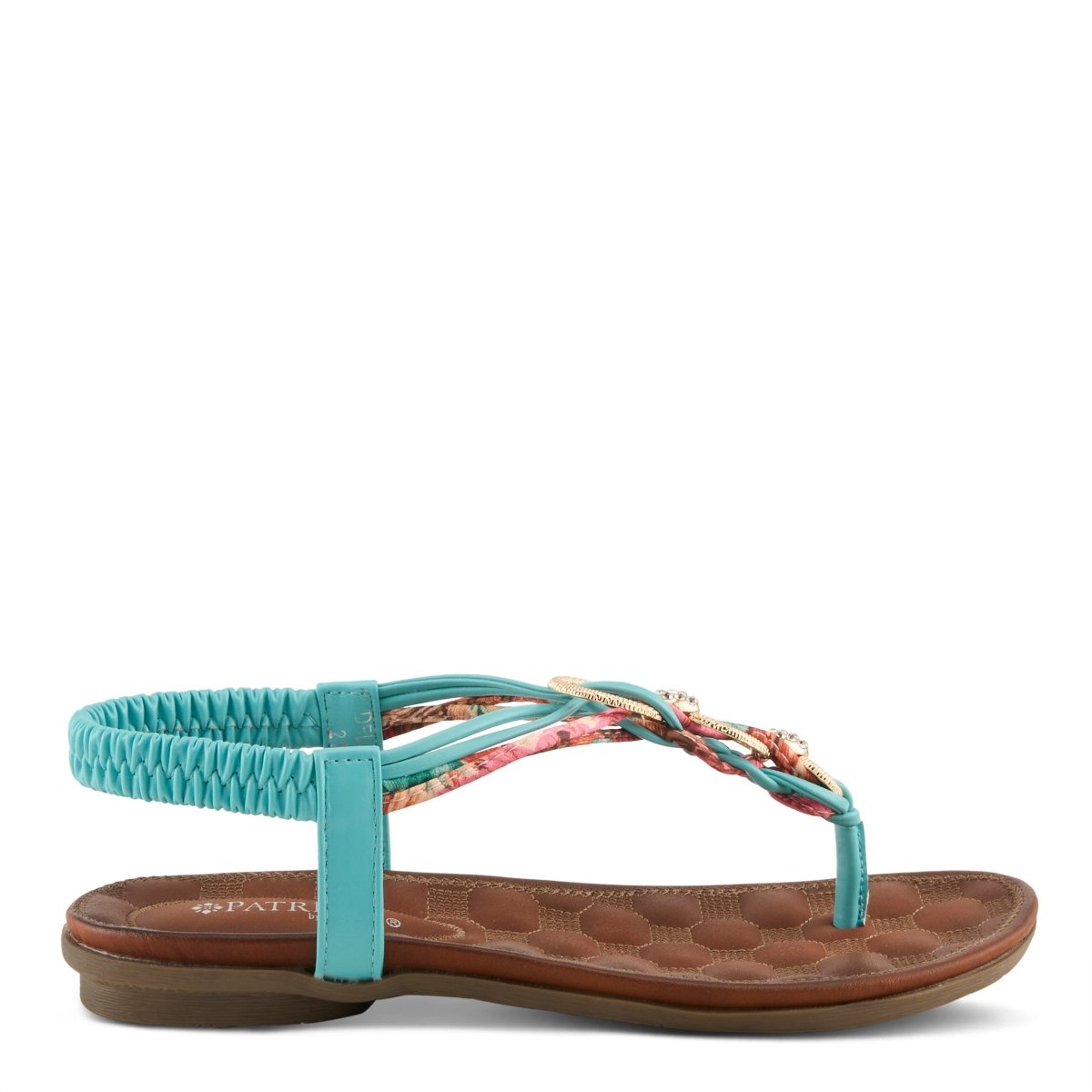 Spring Step Shoes Patrizia Gadelina Women's Sandals Floral Rhinestones