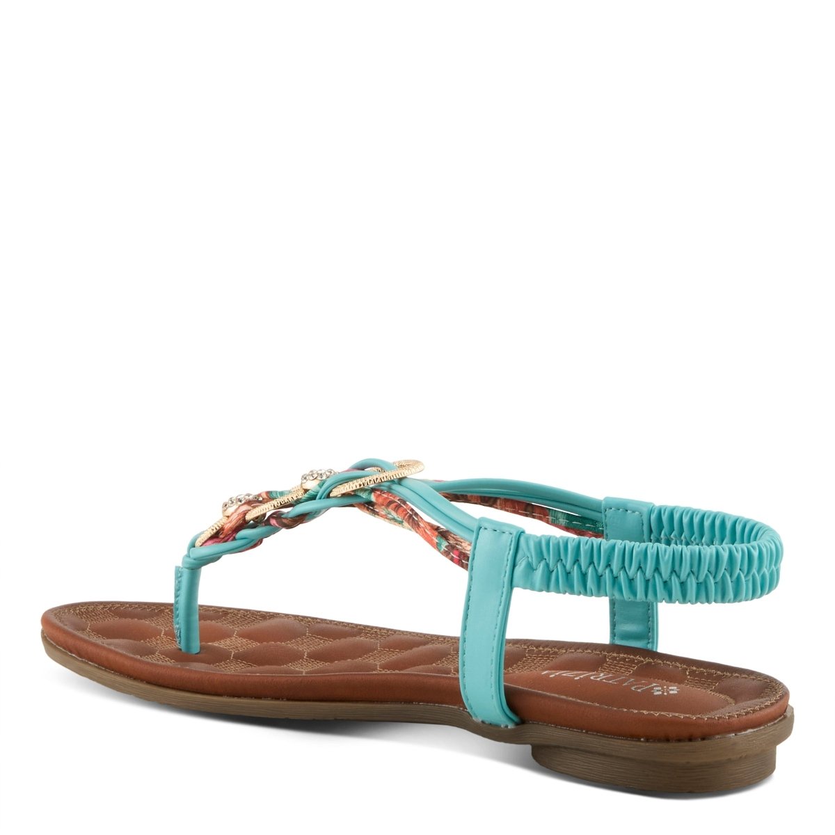 Spring Step Shoes Patrizia Gadelina Women's Sandals Floral Rhinestones