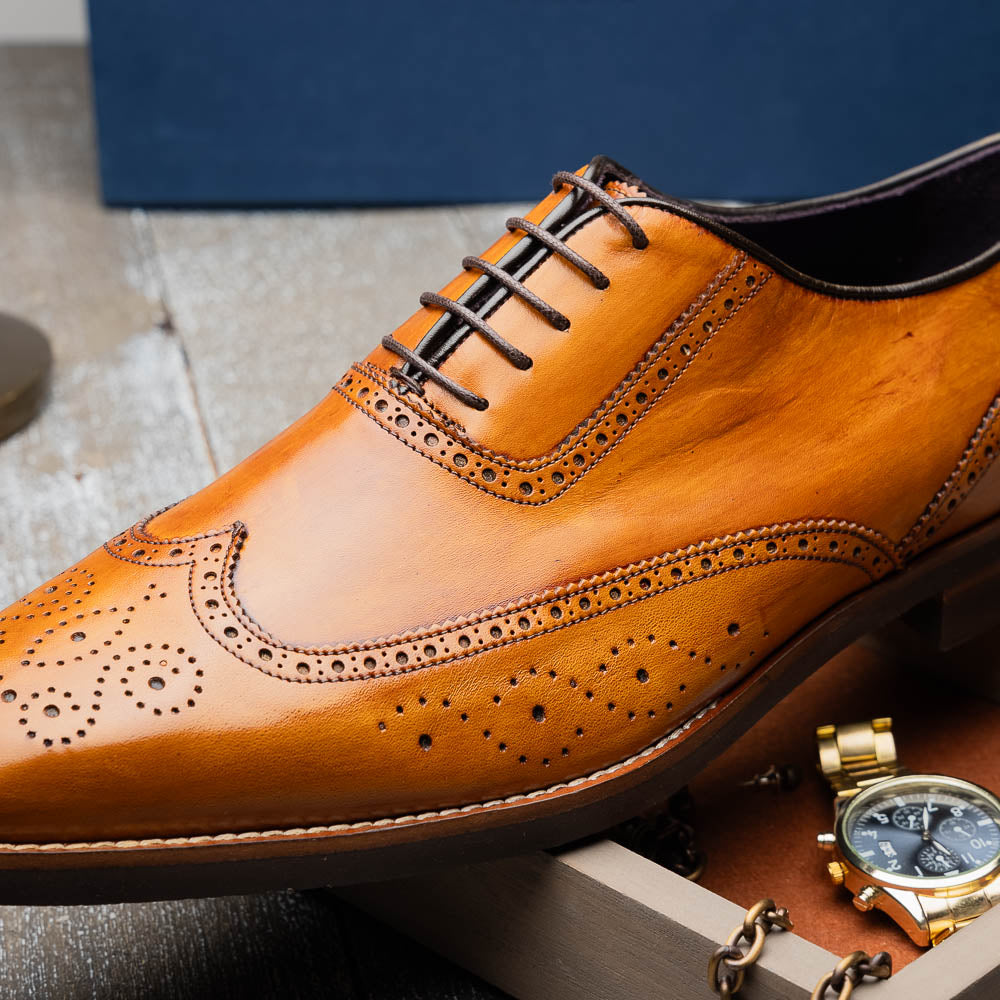 Zelli Italia Men's 25-562-CML STEPHANO Wingtip Oxford Camel