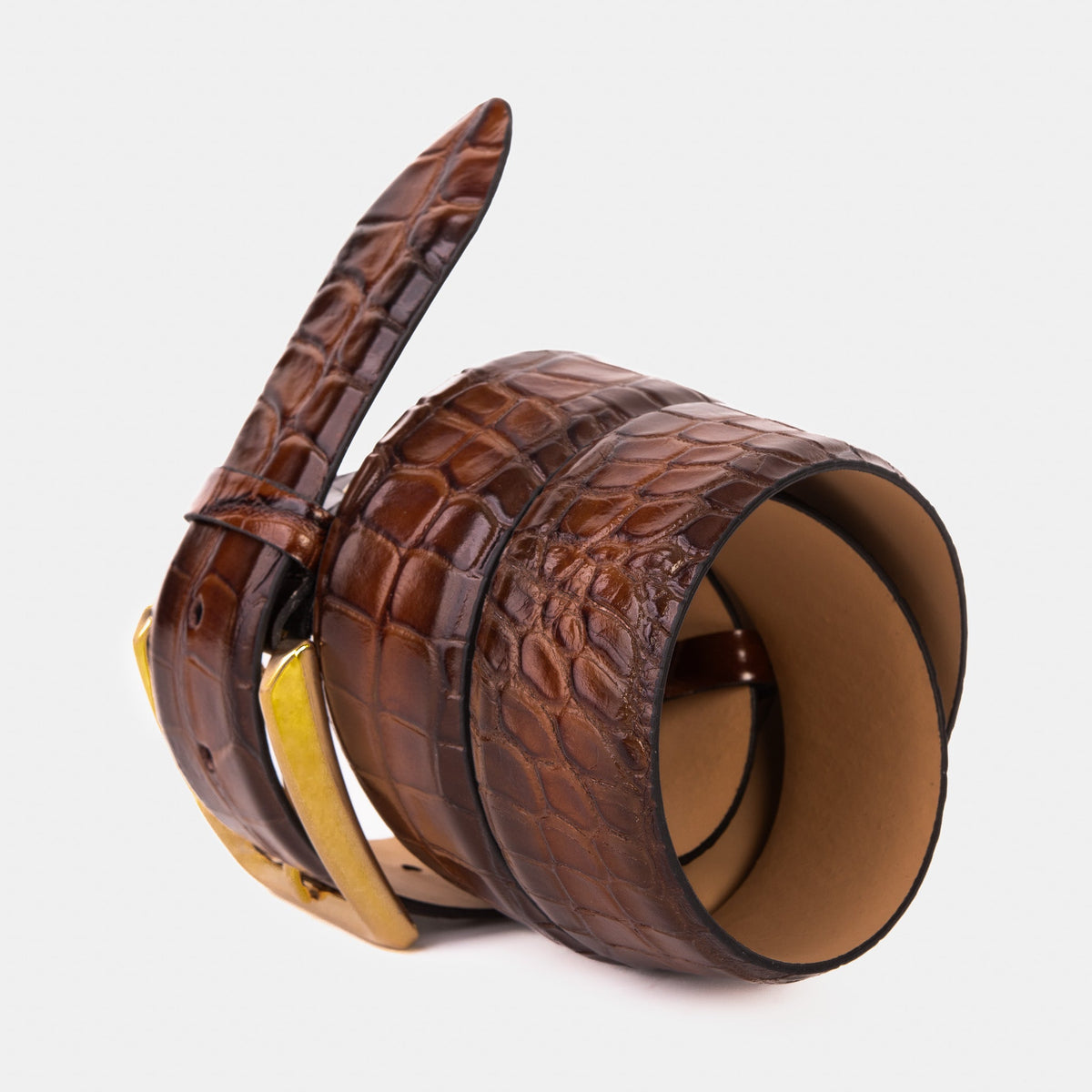 Vinci Leather The Strat Brown Leather Belt – product view 3