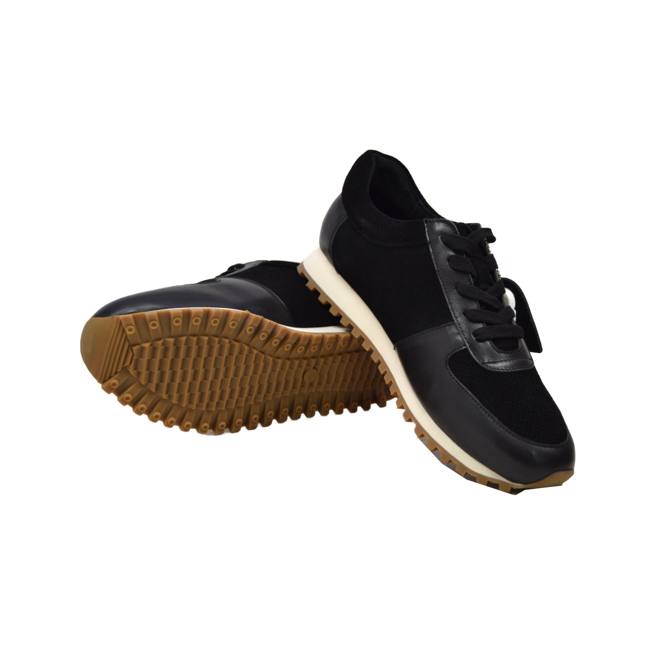 British Walkers Surrey Men's Black Leather and Suede Low Top Sneakers view 8