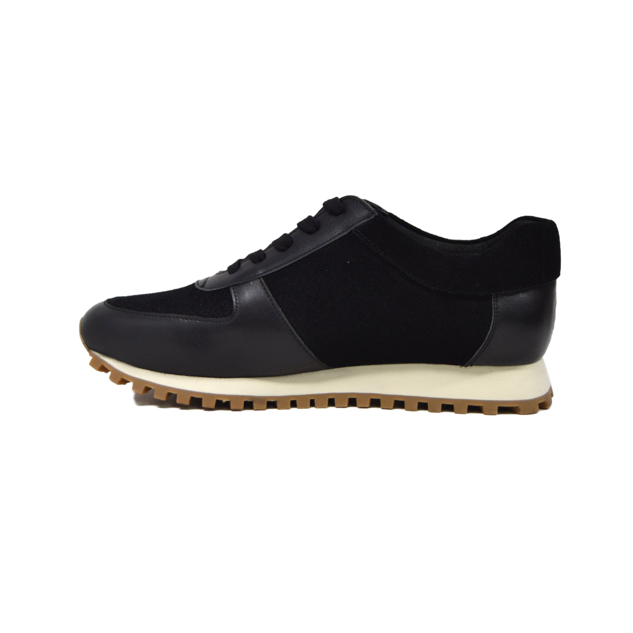 British Walkers Surrey Men's Black Leather and Suede Low Top Sneakers view 4