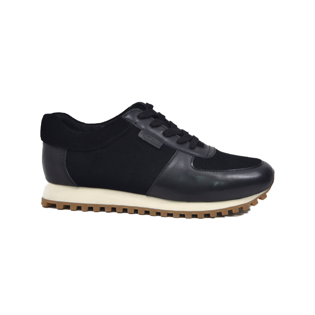 British Walkers Surrey Men's Black Leather and Suede Low Top Sneakers view 5