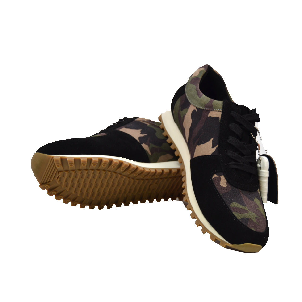 British Walkers Surrey Men's Black and Camouflage Low Top Sneakers view 3