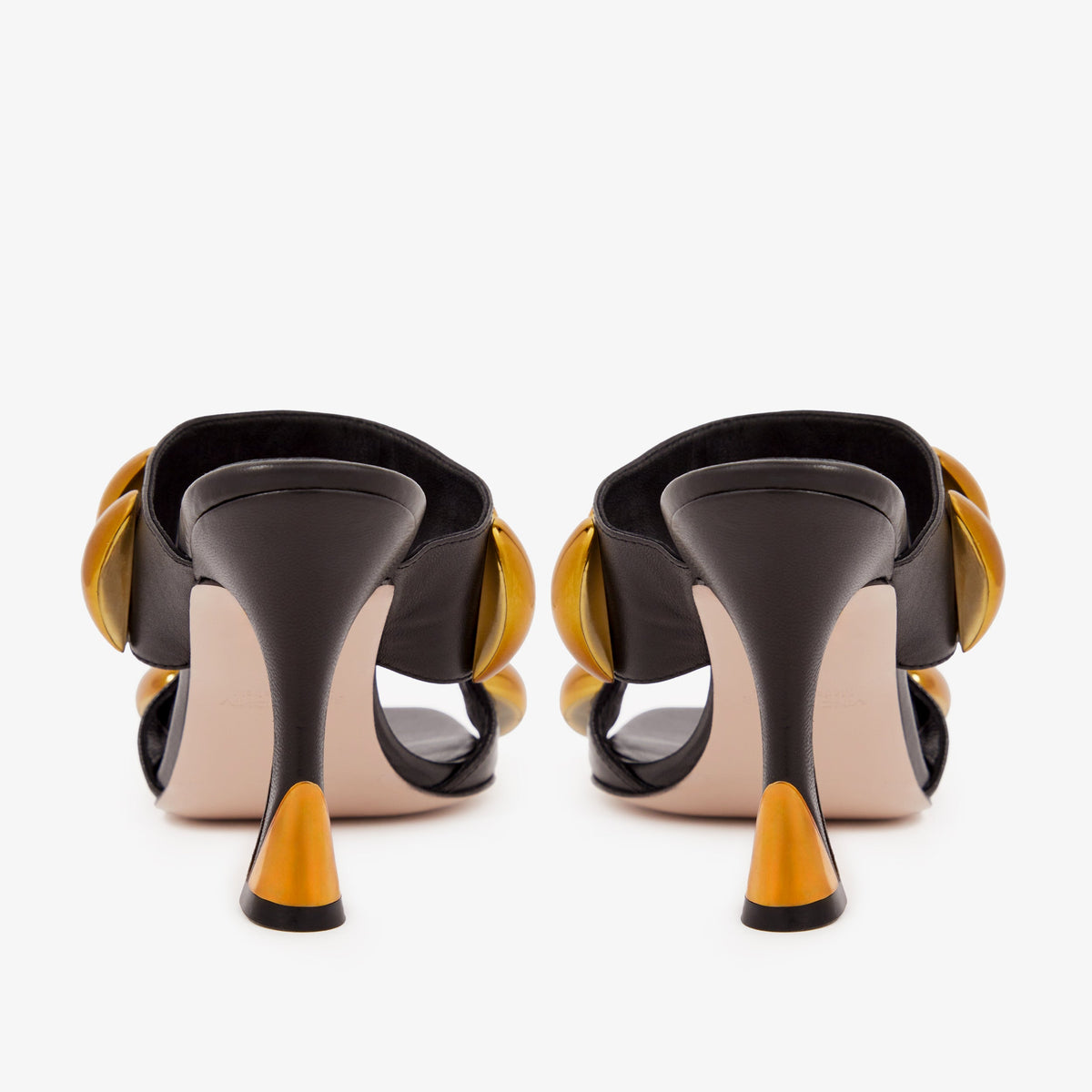Vinci Leather The Eclipse Black & Gold Leather Women Sandal – product view 8