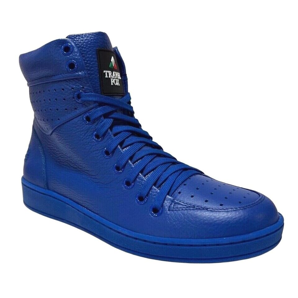Travel Fox 900 Series Classic Men's Royal Blue Nappa Leather High Top Sneakers 916101 105