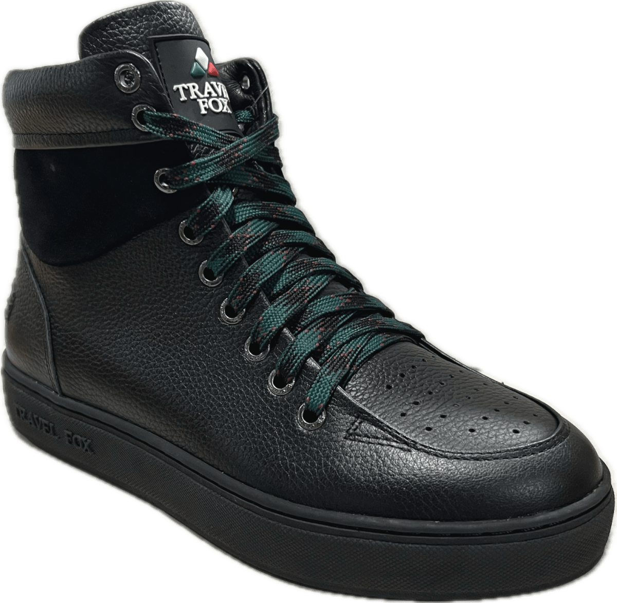Travel Fox 900's High Top Sneakers Men's Black Leather 915620 101