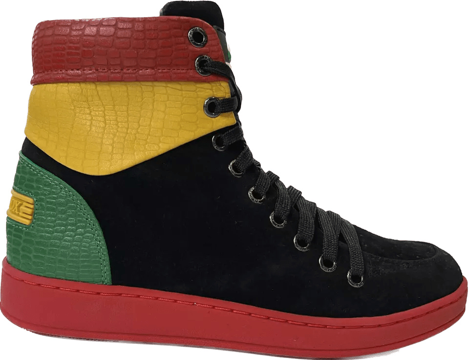 Travel Fox 900's High Top Sneakers Men’s Multicolor Black Red Green Yellow Leather and Suede 922721 233