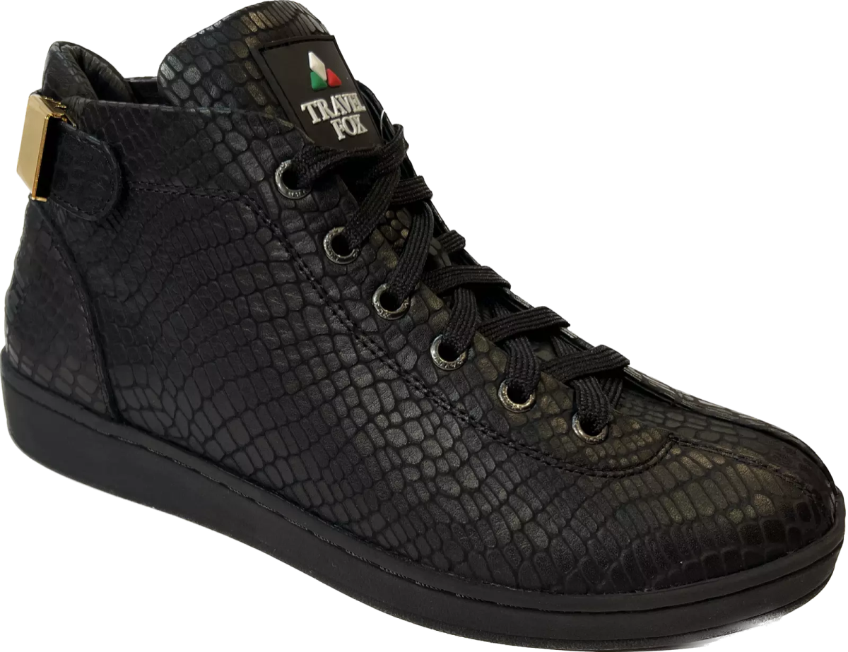 Travel Fox Spider Mid Top Men's Malibu Nappa Black Leather 915601 085