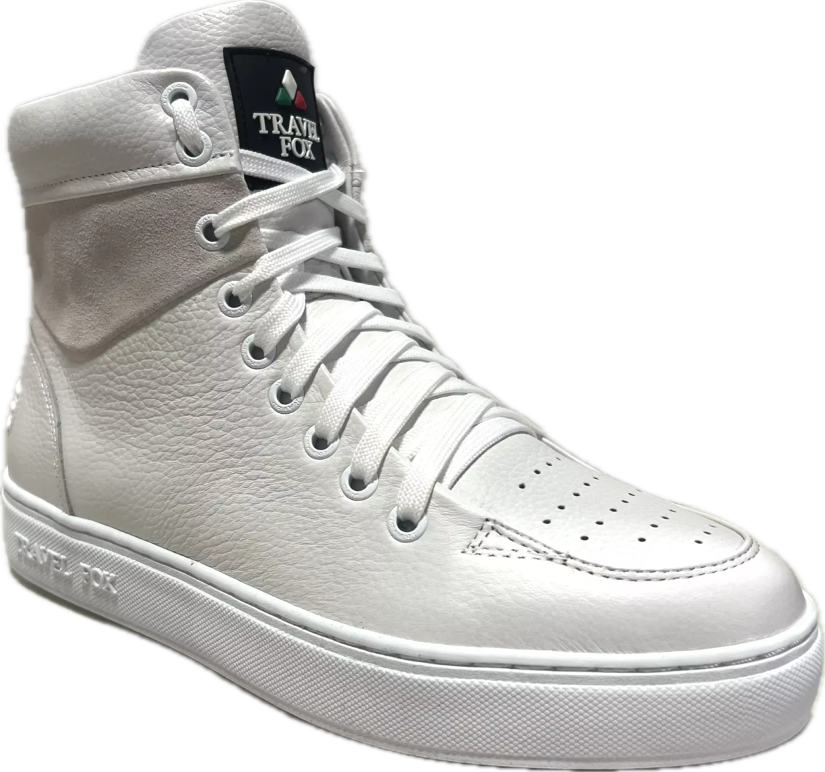 Travel Fox High Top Men's 900 Series White Leather and Suede 915620 107