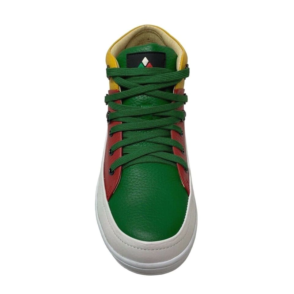 Travel Fox Cancun Men's RedGreenYellow Leather Mid Top Sneakers 916103 33
