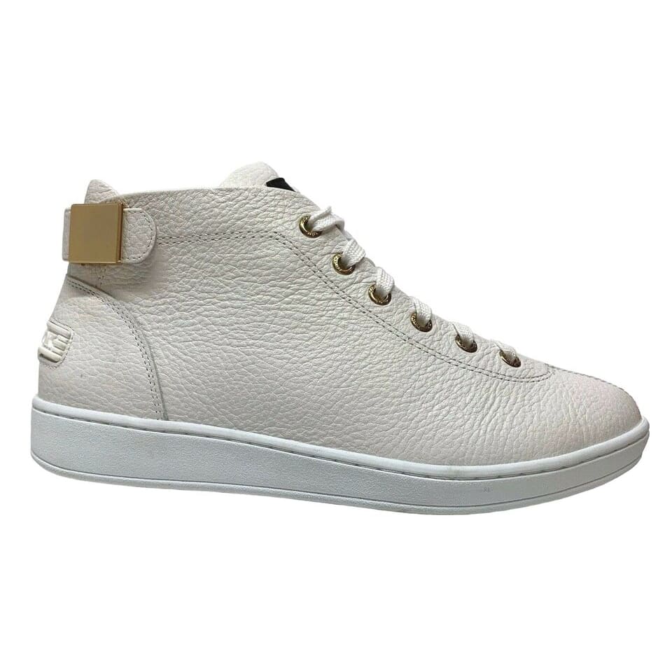Travel Fox Malibu Men's White Nappa Leather Mid Top Sneakers 915601 07