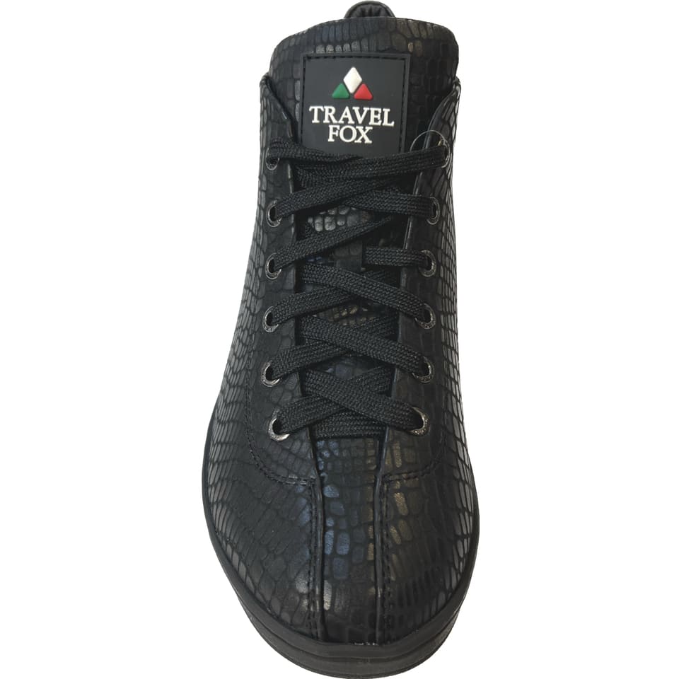 Travel Fox Malibu Nappa Men's Black Leather High Top Sneakers 915601 085