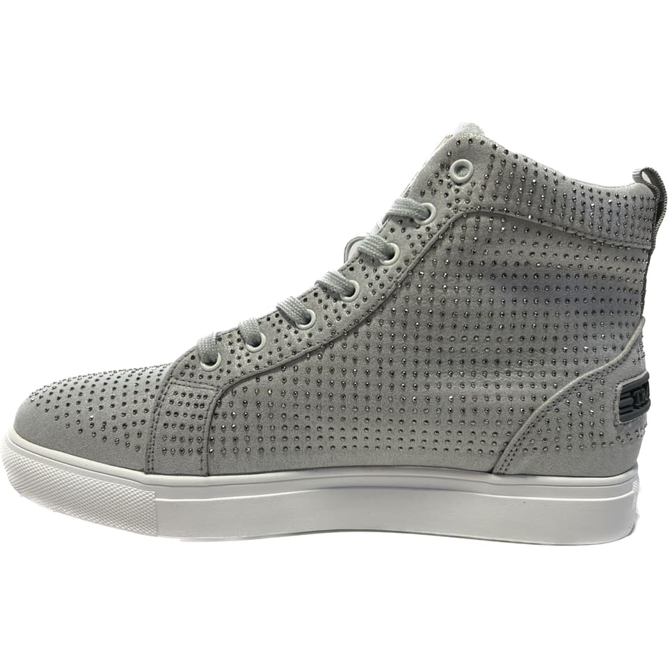 Travel Fox Men’s Silver Leather High Top Sneakers 921065 – Luxury Streetwear Metallic Finish Limited Edition