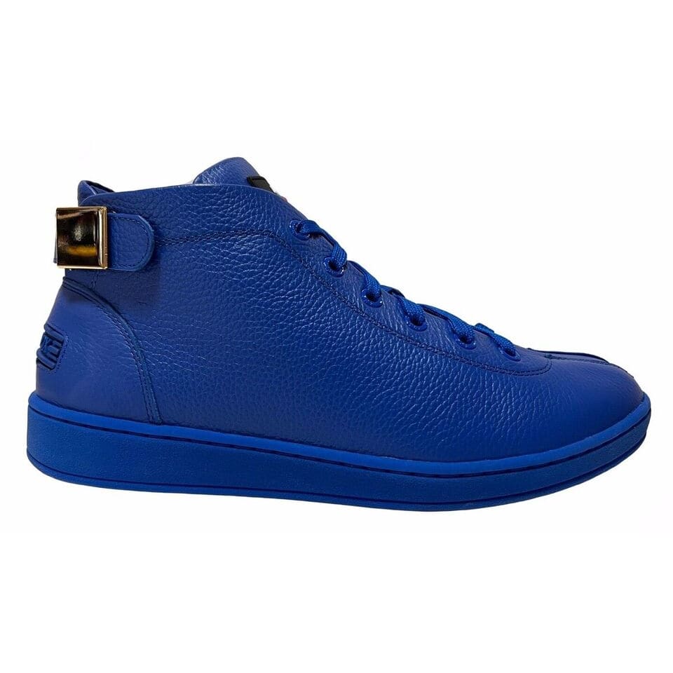Travel Fox Spider Men's Royal Blue Nappa Leather Mid Top Sneakers 91560105