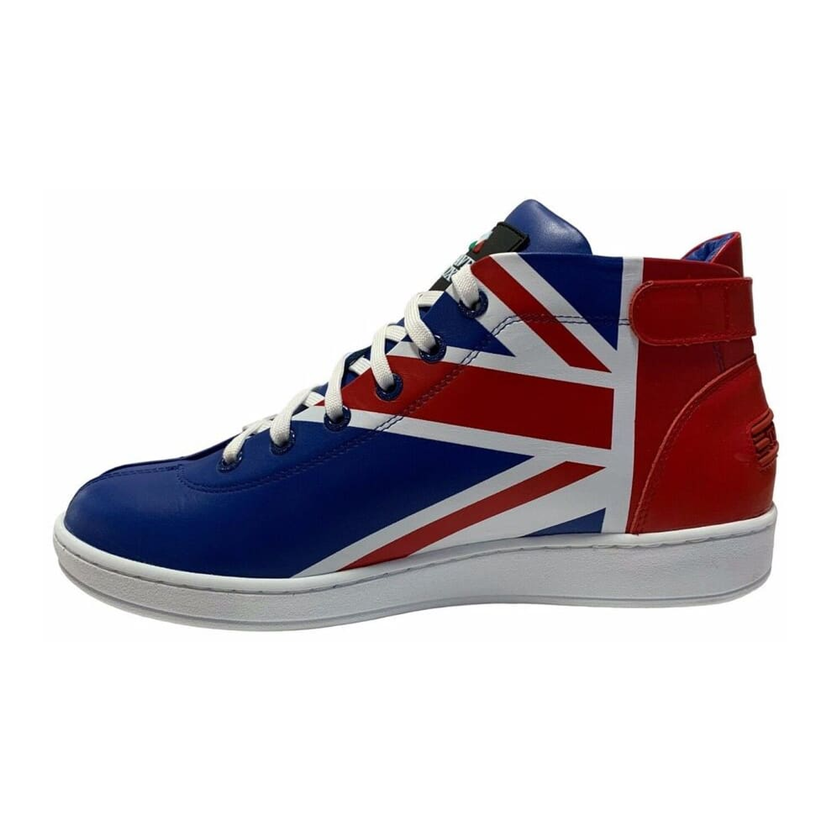 Travel Fox Union Jack 915601 21 men's red, white and blue mid-top sneakers, inner side view