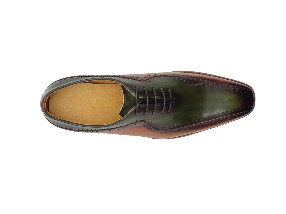 Carrucci Shoes Two Tone Hand Burnished Brogue Oxford Calfskin KS55005T