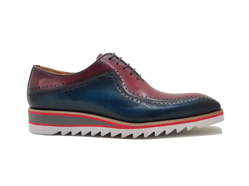 Carrucci Shoes Two Tone Hand Burnished Brogue Oxford Calfskin KS55005T