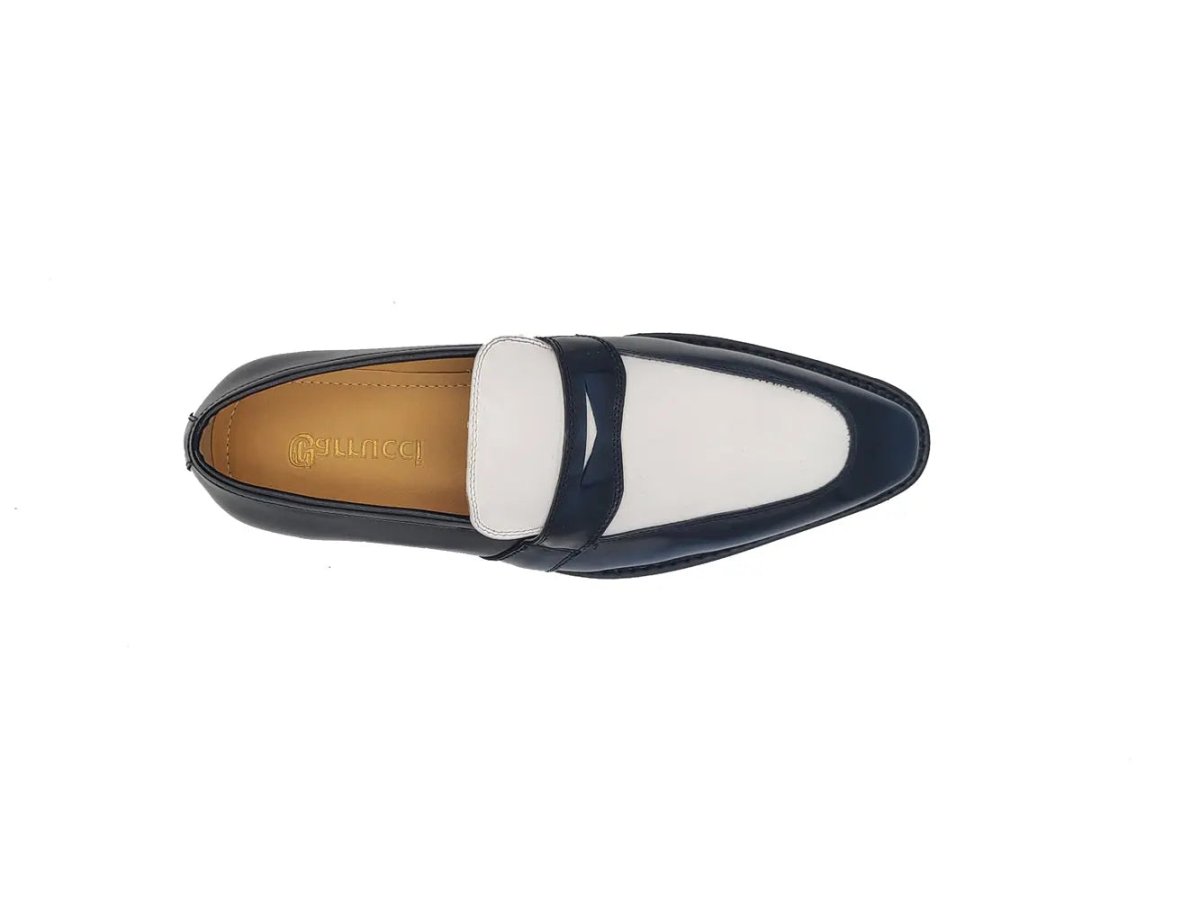 Carrucci Shoes Two Tone Patent Leather Penny Loafer Leather KS480102PT