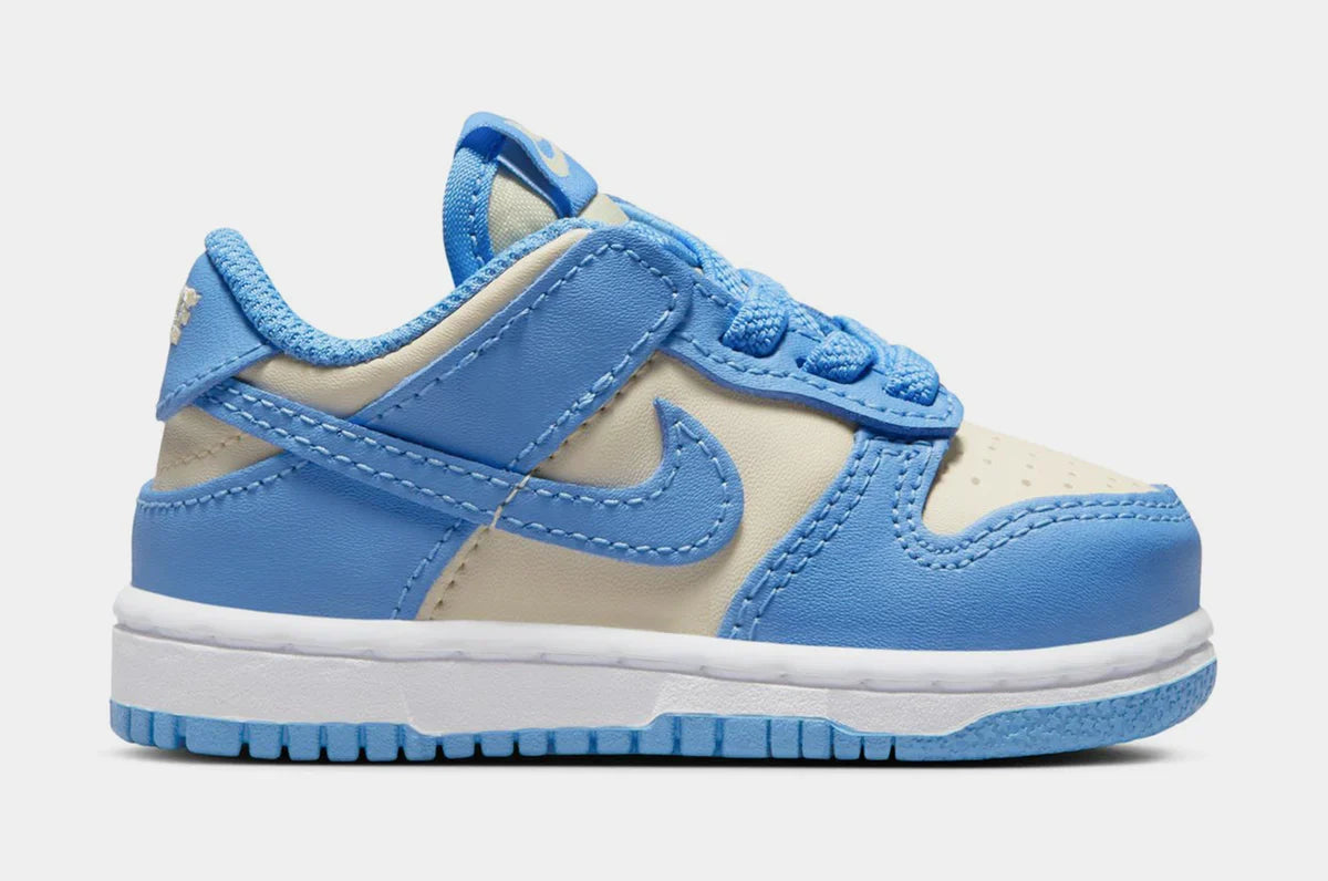 Nike Dunk Low Toddlers' (TD) Sneakers — White/Football Grey Leather Low-Top