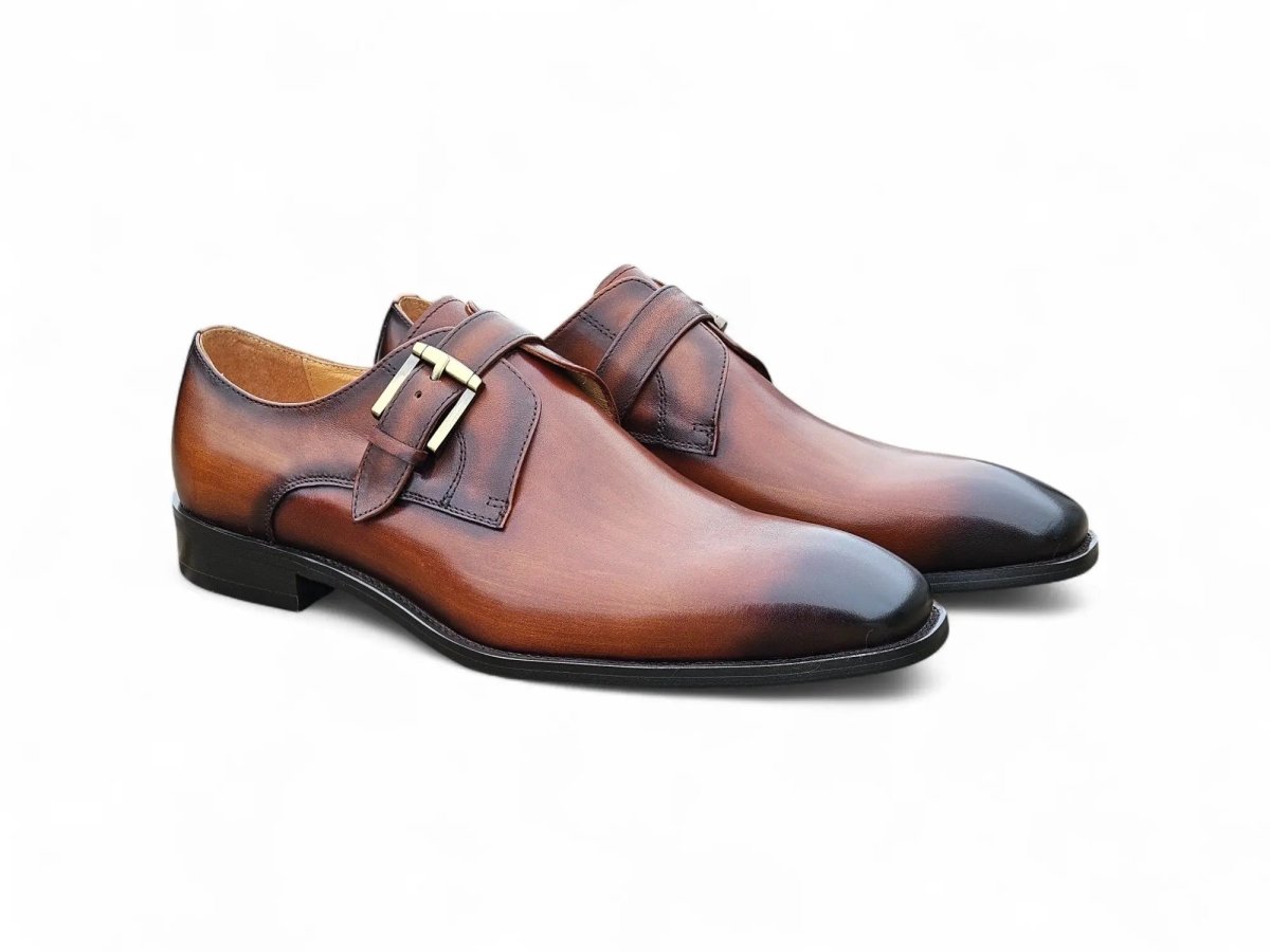 Carrucci Shoes Versatile Fashion Single Monk Strap Loafer Calf Leather KS50912