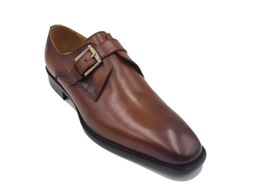 Carrucci Shoes Versatile Fashion Single Monk Strap Loafer Calf Leather KS50912