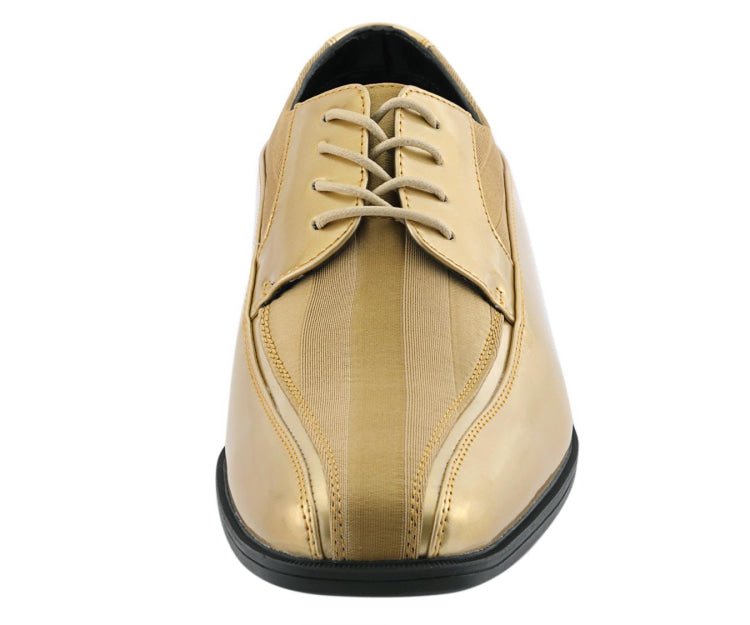 Viotti 179 Gold Men’s Patent Leather Derby Shoes