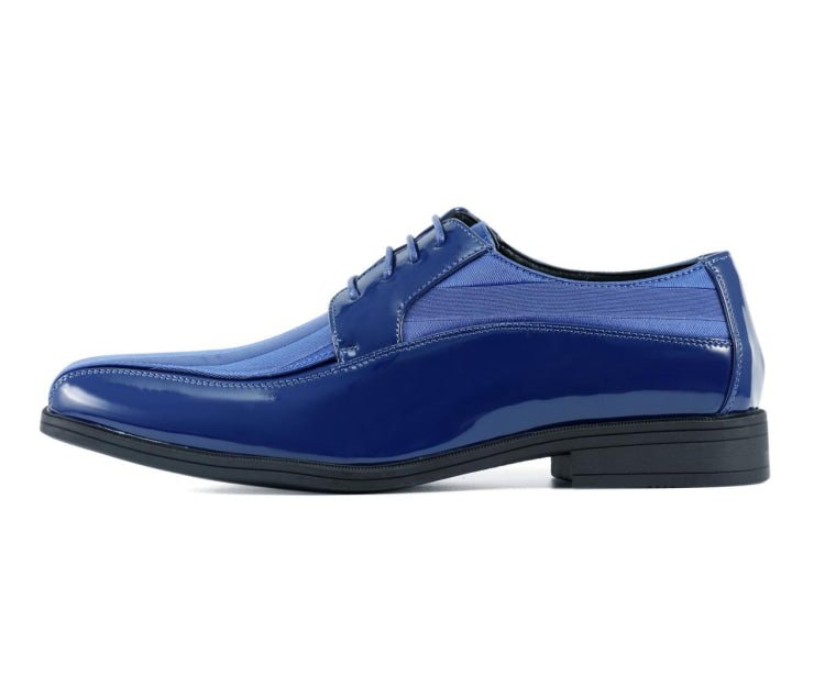 Viotti 179 Men's Royal Blue Patent Leather Derby Shoes