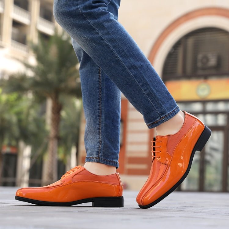 Viotti 179 Orange Men’s Patent Leather Derby Shoes