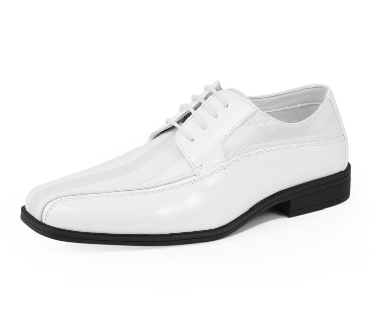 Viotti 179 White Men’s Patent Leather Derby Shoes