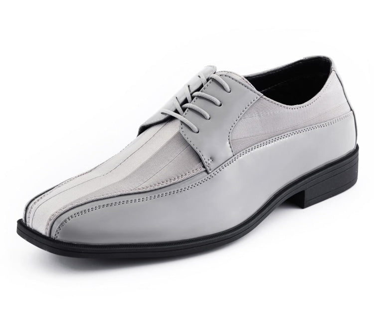 Viotti American Brand 179 Grey Men’s Patent Leather Derby Shoes