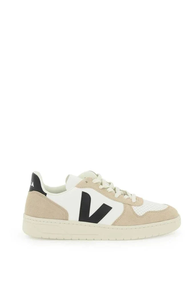 Veja V-10 Men's Sneakers — Beige Leather Low-Top