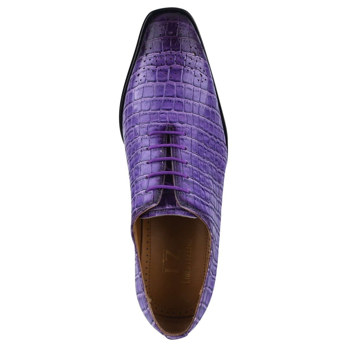 Liberty Zeno Walter Small Croco Leather Lace up Oxford Dress shoes