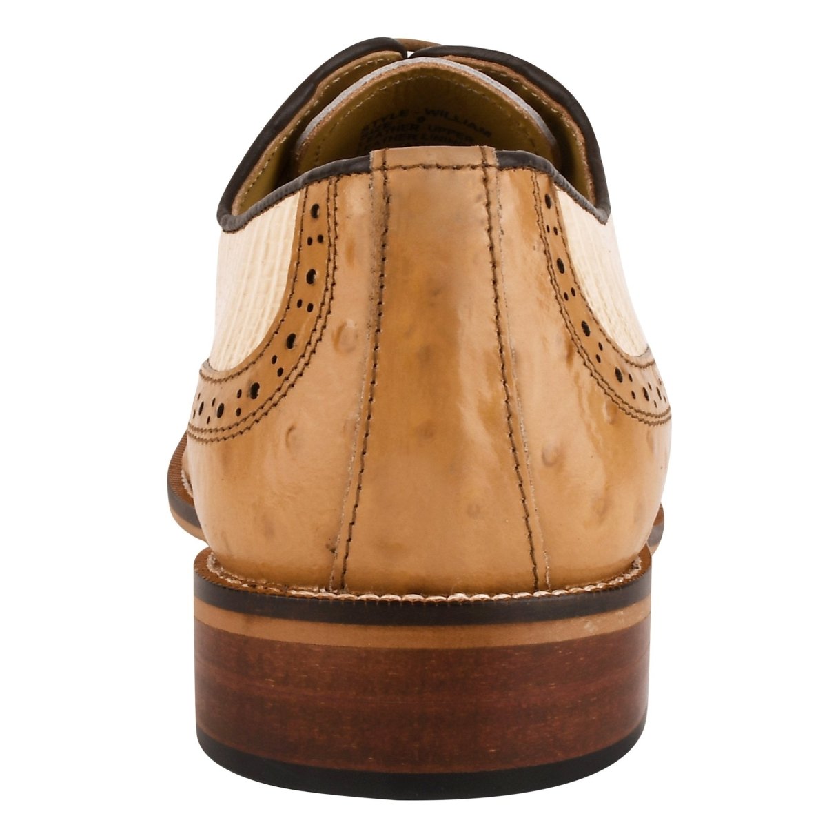 Liberty Zeno William Genuine Leather Two Tonned LizardOstrich Print Oxford Shoes